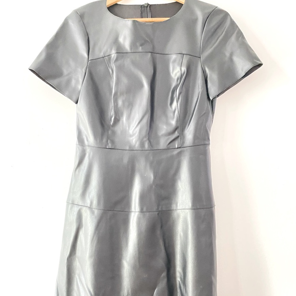 Pleather Black Skater Dress